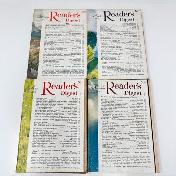 Reader’s Digest Vintage Magazines 1969 Set of 4 - Picture 1 of 15